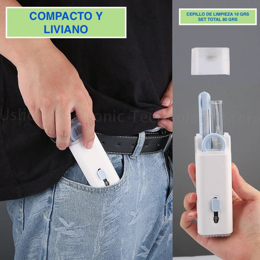 Kit Limpiador Portátil 7 en 1 para Aparatos Tecnológicos.