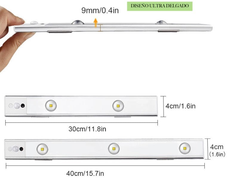 Lámpara en Barra con Cargador USB y Sensor de Movimiento